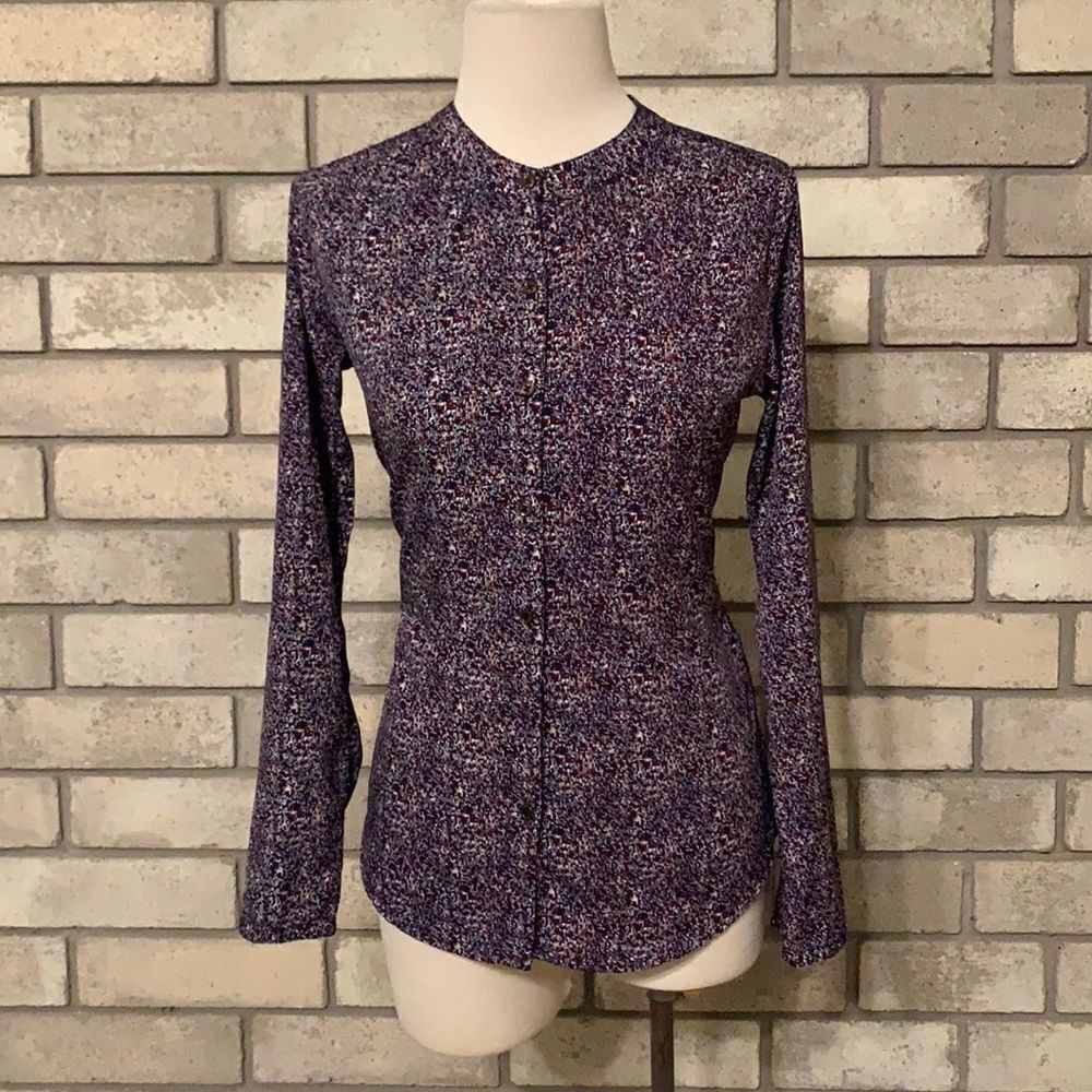 3for$20 button front blouse small blue red